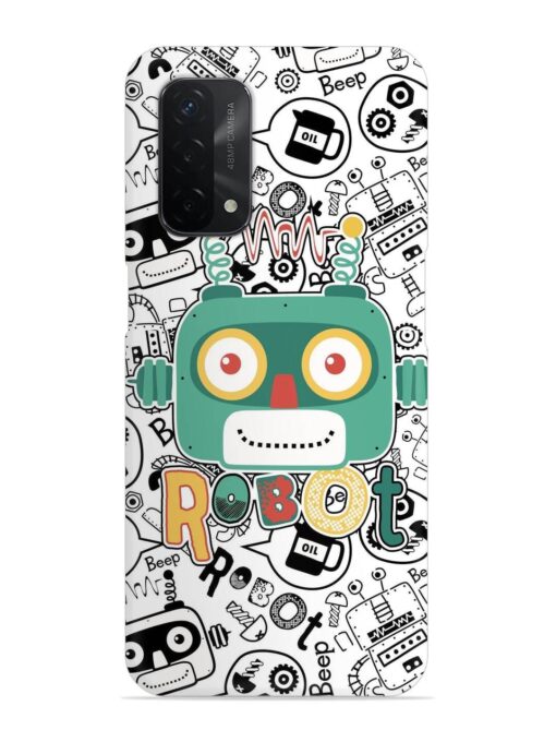 Robot Modern Seamless Pattern Snap Case for Oppo A74 (5G) Zapvi