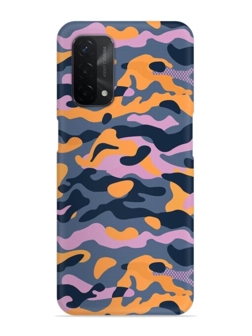 Camouflage Army Military English Orange Art Snap Case for Oppo A74 (5G) Zapvi