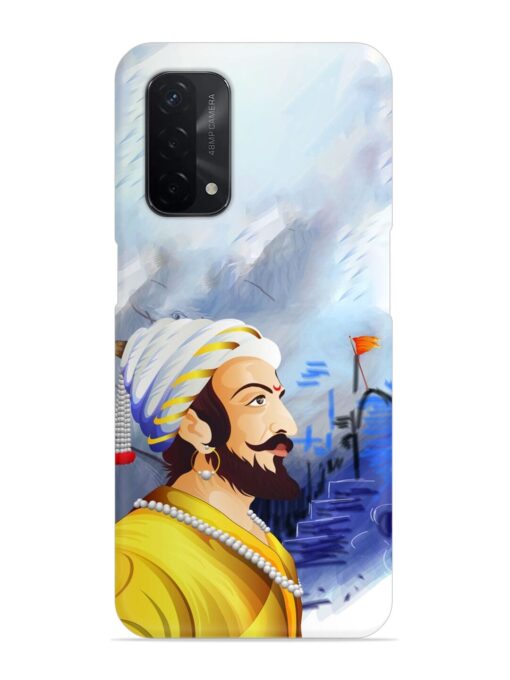 Shivaji Maharaj Color Paint Art Snap Case for Oppo A74 (5G) Zapvi