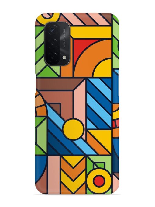 Colorful Geometric Snap Case for Oppo A74 (5G) Zapvi