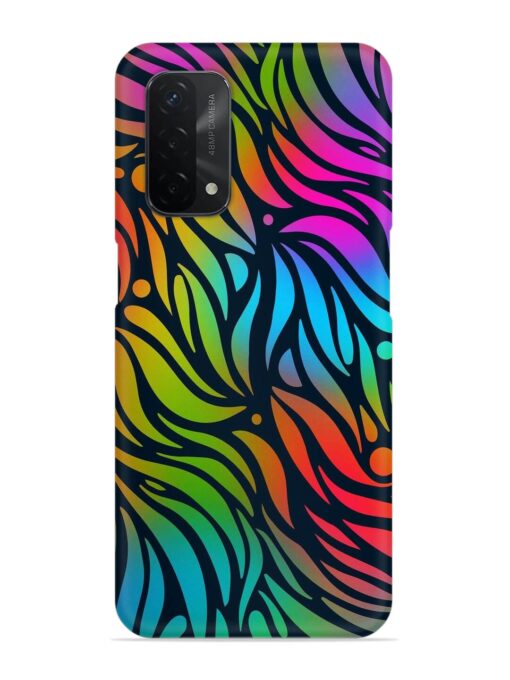 Abstract Leaf Design Snap Case for Oppo A74 (5G) Zapvi