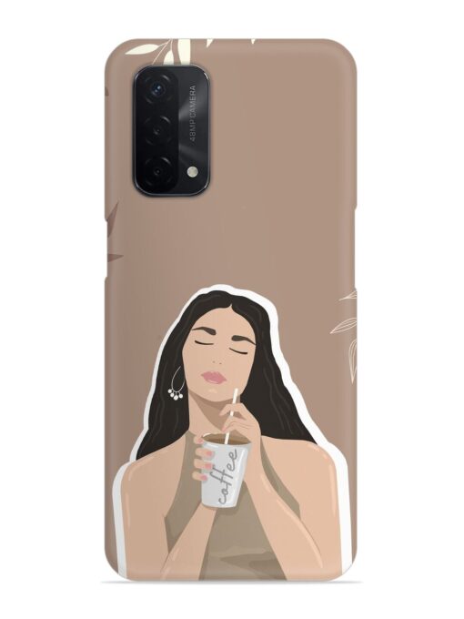 Girl With Coffee Snap Case for Oppo A74 (5G) Zapvi