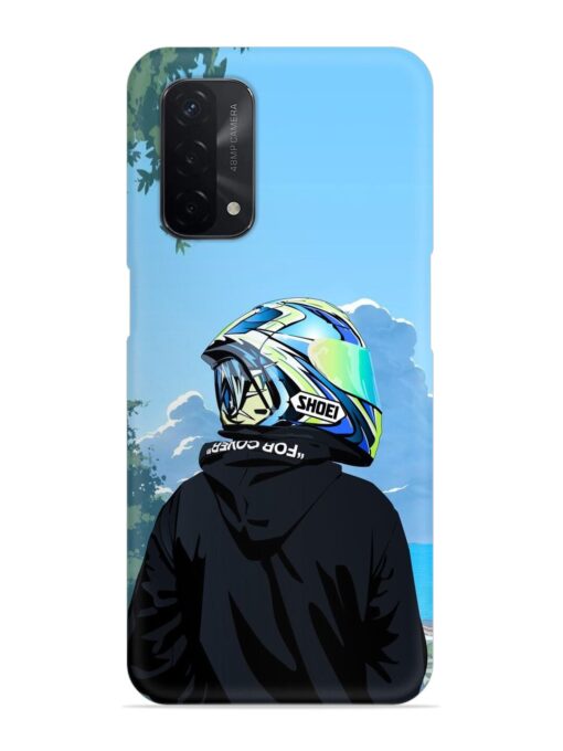 Rider With Helmet Snap Case for Oppo A74 (5G) Zapvi