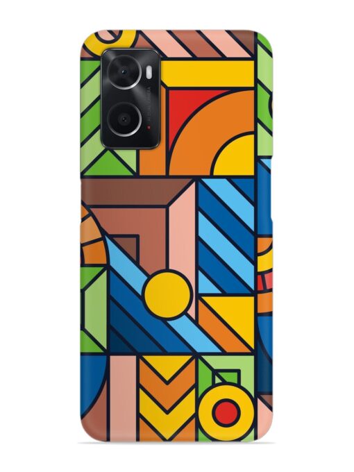 Colorful Geometric Snap Case for Oppo A76 Zapvi