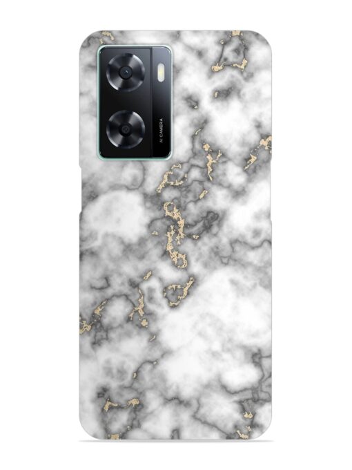 Gray And Gold Marble Snap Case for Oppo A77S Zapvi