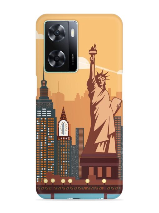 New York Statue Of Liberty Architectural Scenery Snap Case for Oppo A77S Zapvi