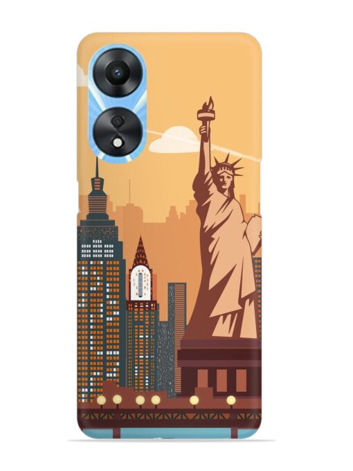 New York Statue Of Liberty Architectural Scenery Snap Case for Oppo A78 (5G) Zapvi