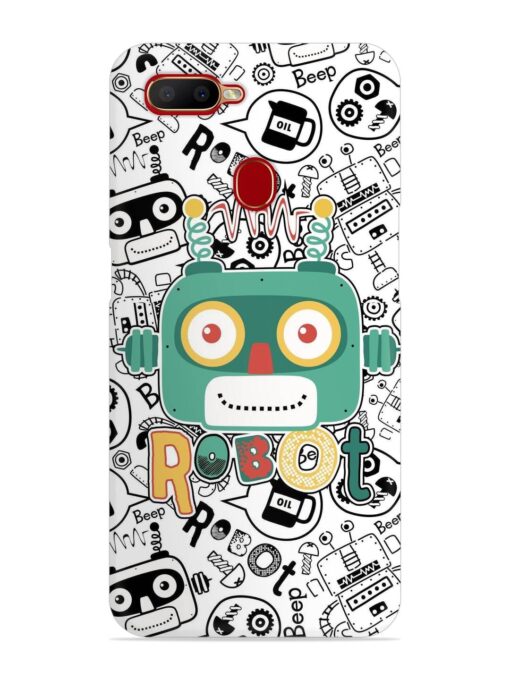 Robot Modern Seamless Pattern Snap Case for Oppo A7X Zapvi