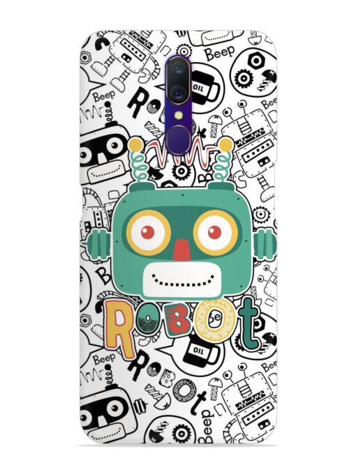 Robot Modern Seamless Pattern Snap Case for Oppo F11 Zapvi