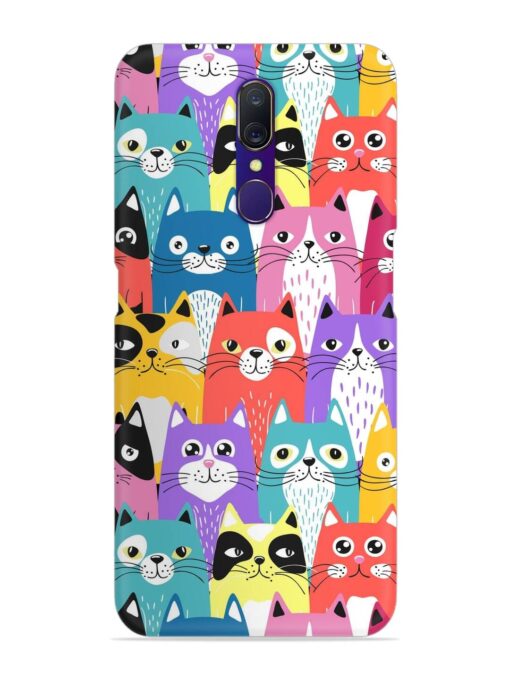 Funny Cartoon Cats Snap Case for Oppo F11 Zapvi