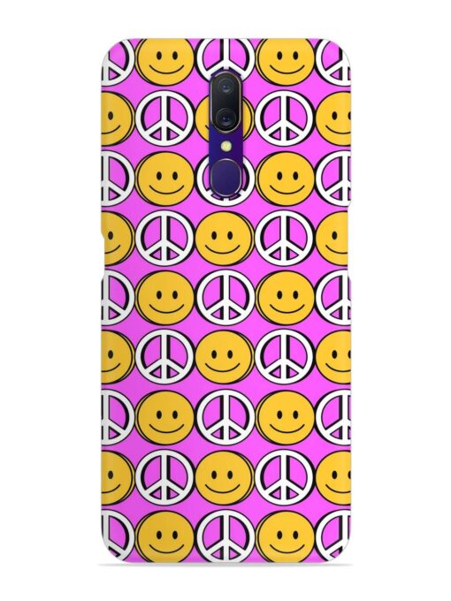 Smiley Face Peace Snap Case for Oppo F11 Zapvi