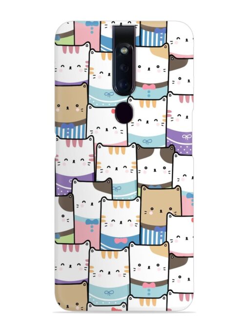 Cute Adorable Cat Snap Case for Oppo F11 Pro Zapvi