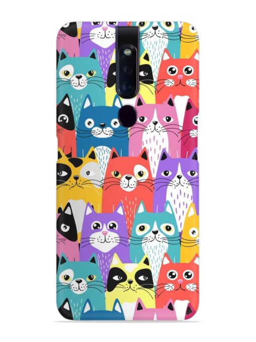 Funny Cartoon Cats Snap Case for Oppo F11 Pro Zapvi