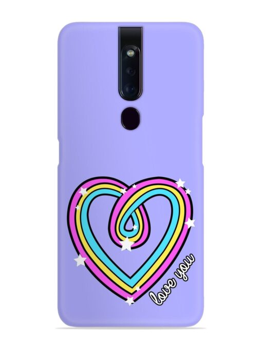 Colorful Rainbow Heart Snap Case for Oppo F11 Pro Zapvi