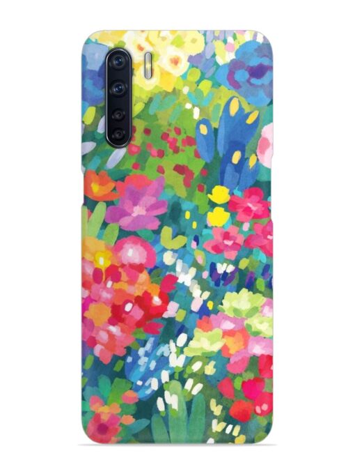 Watercolor Flower Art Snap Case for Oppo F15 Zapvi