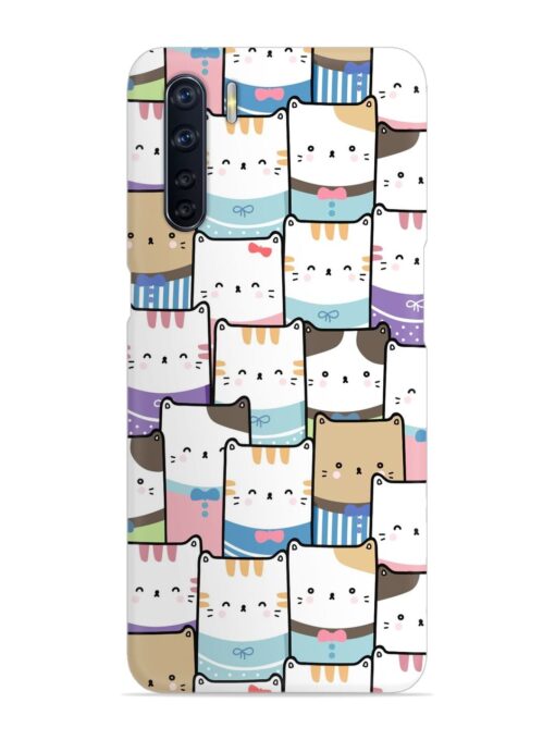 Cute Adorable Cat Snap Case for Oppo F15 Zapvi