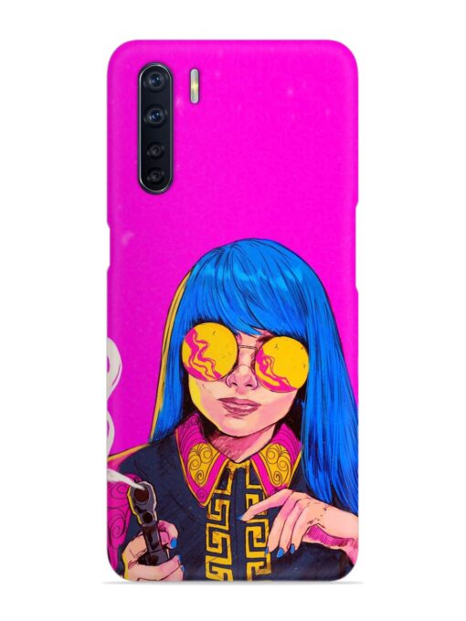 Aesthetic Anime Girl Snap Case for Oppo F15 Zapvi