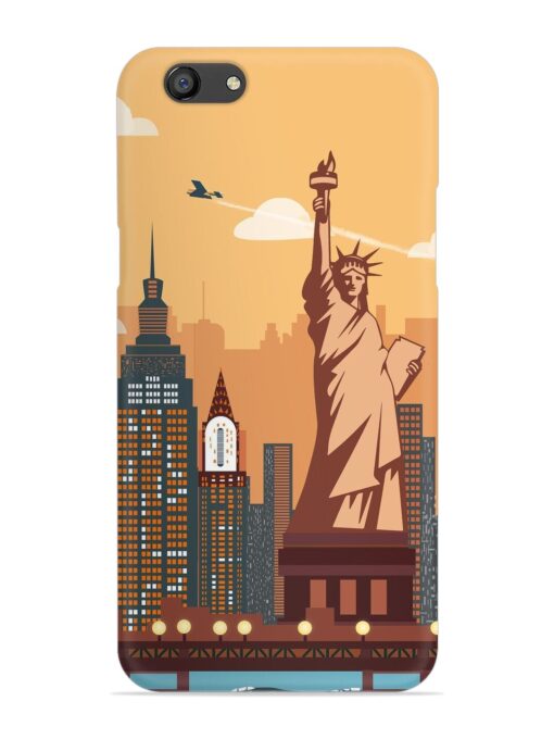 New York Statue Of Liberty Architectural Scenery Snap Case for Oppo F3 Plus Zapvi