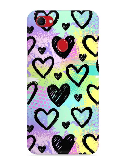 Bright Pattern Hearts Snap Case for Oppo F7 Zapvi