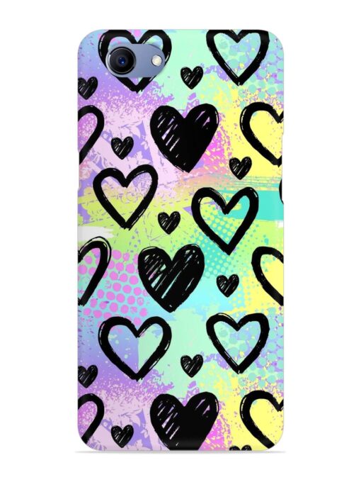 Bright Pattern Hearts Snap Case for Oppo F7 Youth Zapvi