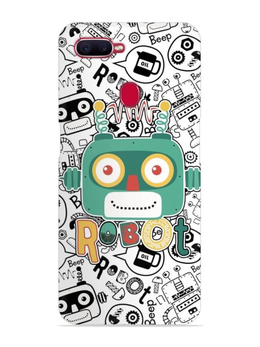 Robot Modern Seamless Pattern Snap Case for Oppo F9 Pro Zapvi