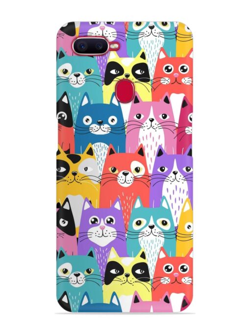 Funny Cartoon Cats Snap Case for Oppo F9 Pro Zapvi