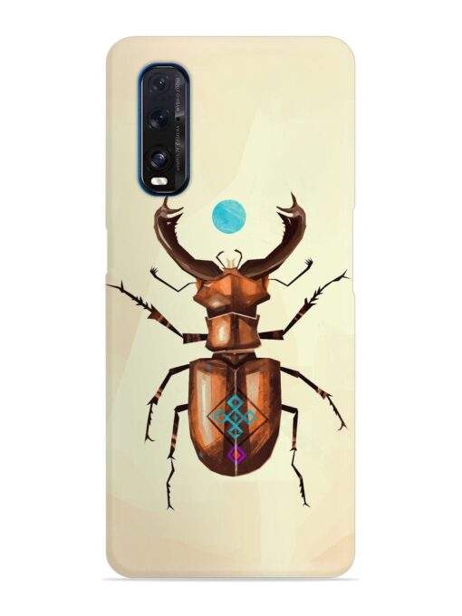 Stag Beetle Vector Snap Case for Oppo Find X2 Zapvi