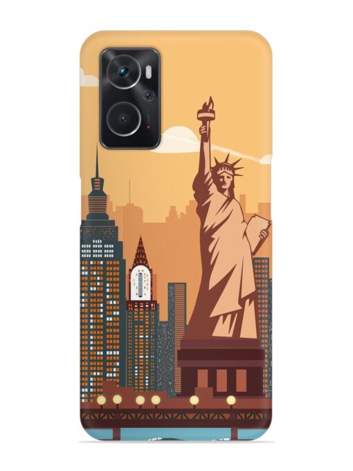 New York Statue Of Liberty Architectural Scenery Snap Case for Oppo K10 (4G) Zapvi