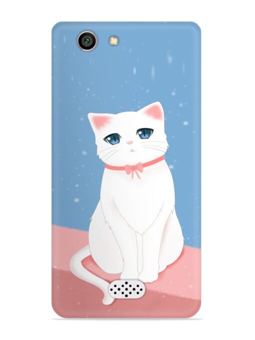 Cute White Cat Snap Case for Oppo Neo 5 Zapvi