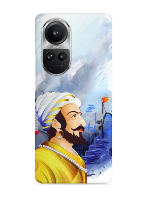 Shivaji Maharaj Color Paint Art Snap Case for Oppo Reno 10 Pro (5G) Zapvi