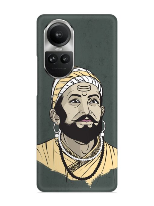 Shivaji Maharaj Vector Art Snap Case for Oppo Reno 10 Pro (5G) Zapvi