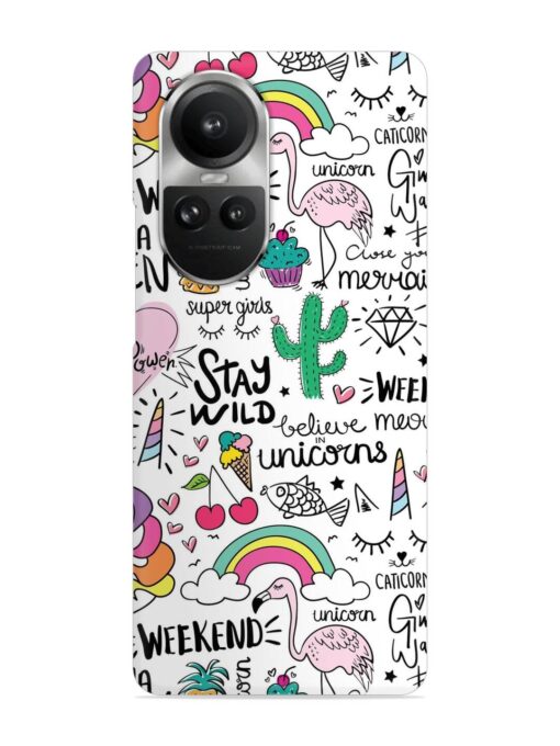 Unicorn Ice Cream Snap Case for Oppo Reno 10 Pro (5G) Zapvi