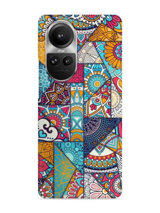 Patchwork Pattern Vintage Snap Case for Oppo Reno 10 Pro (5G) Zapvi