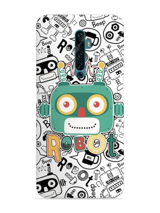 Robot Modern Seamless Pattern Snap Case for Oppo Reno 2F Zapvi