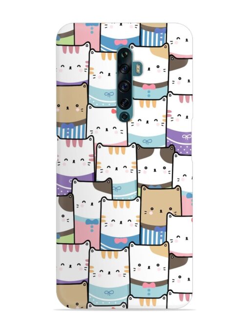 Cute Adorable Cat Snap Case for Oppo Reno 2F Zapvi