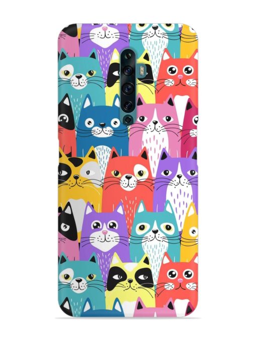 Funny Cartoon Cats Snap Case for Oppo Reno 2F Zapvi