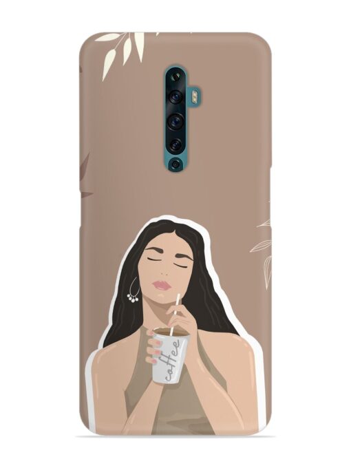 Girl With Coffee Snap Case for Oppo Reno 2F Zapvi