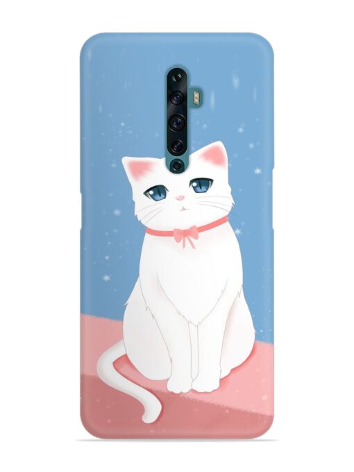 Cute White Cat Snap Case for Oppo Reno 2F Zapvi