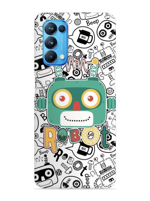 Robot Modern Seamless Pattern Snap Case for Oppo Reno 5 Zapvi