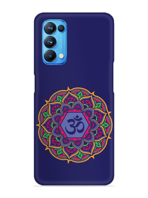 Om Mandala Art Blue Snap Case for Oppo Reno 5 Zapvi