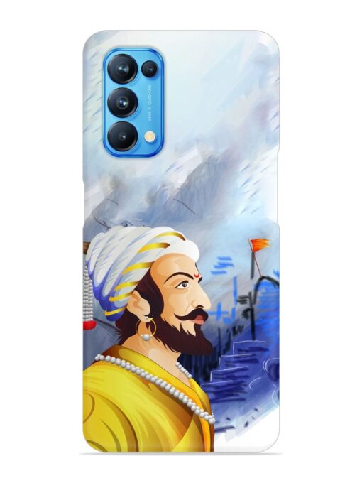 Shivaji Maharaj Color Paint Art Snap Case for Oppo Reno 5 Zapvi