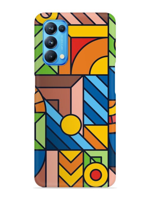 Colorful Geometric Snap Case for Oppo Reno 5 Zapvi