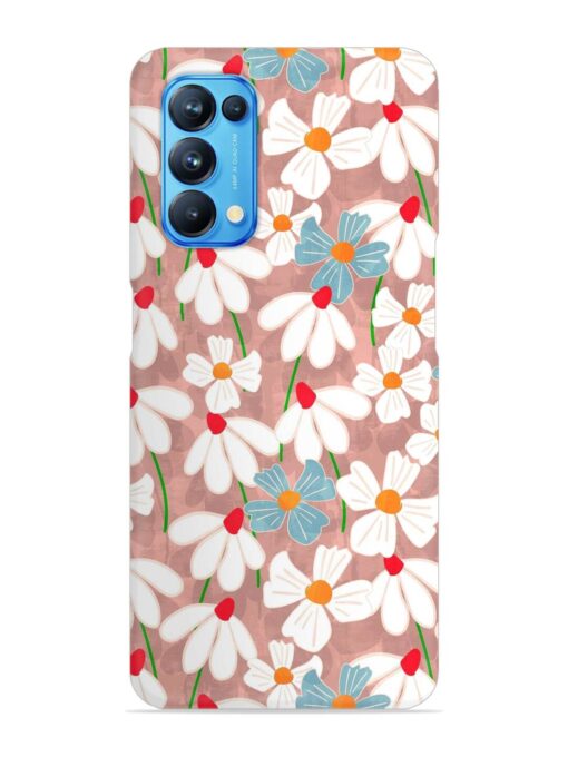 Abstract Petal Flowers Snap Case for Oppo Reno 5 Zapvi