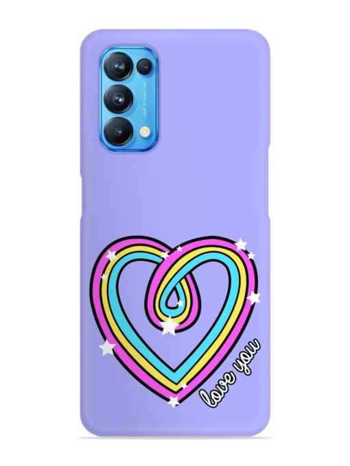 Colorful Rainbow Heart Snap Case for Oppo Reno 5 Zapvi