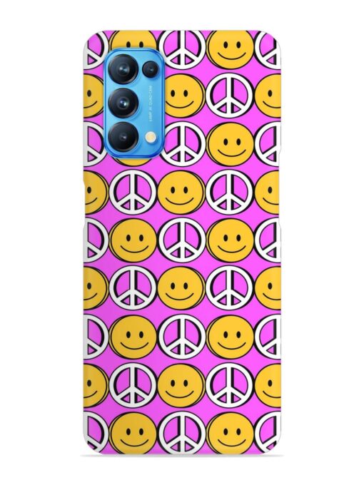 Smiley Face Peace Snap Case for Oppo Reno 5 Zapvi