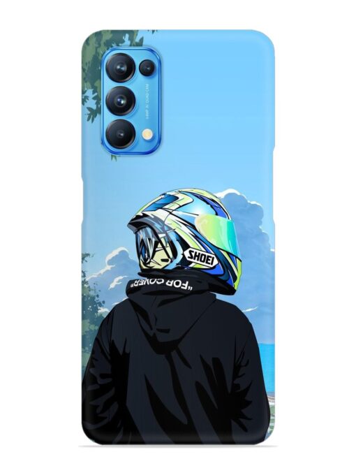 Rider With Helmet Snap Case for Oppo Reno 5 Zapvi