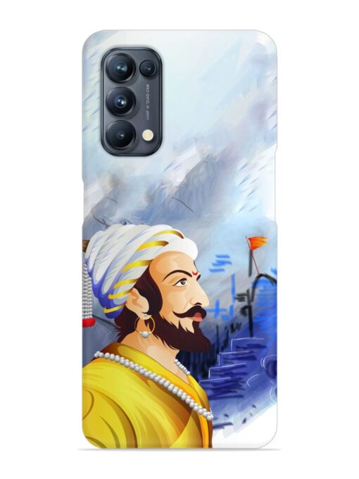 Shivaji Maharaj Color Paint Art Snap Case for Oppo Reno 5 Pro (5G) Zapvi