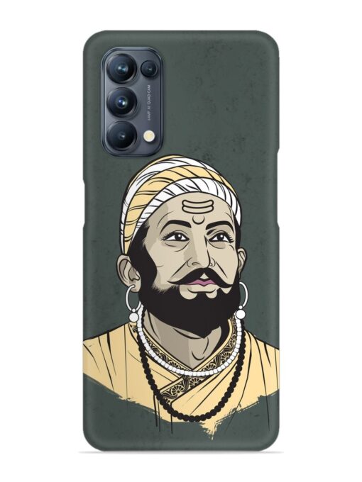 Shivaji Maharaj Vector Art Snap Case for Oppo Reno 5 Pro (5G) Zapvi