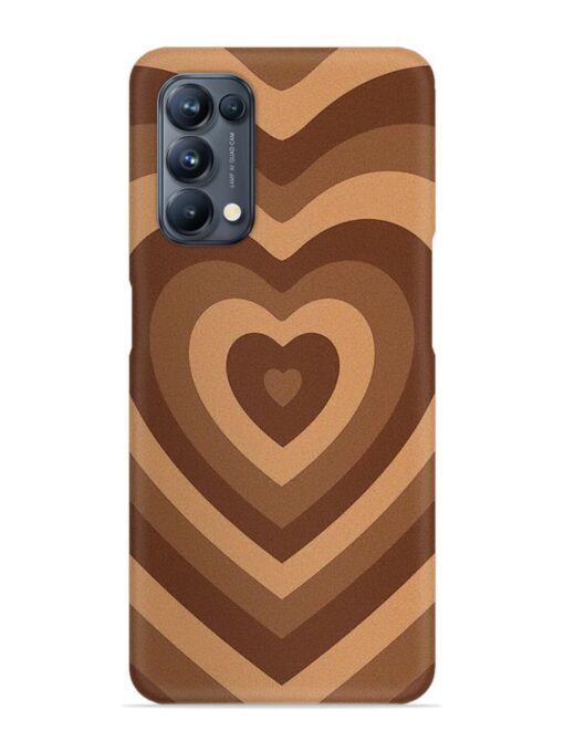 Brown Heart Snap Case for Oppo Reno 5 Pro (5G) Zapvi