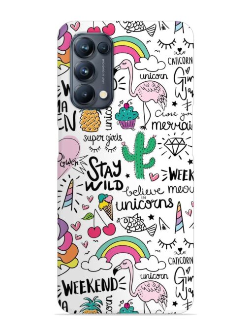 Unicorn Ice Cream Snap Case for Oppo Reno 5 Pro (5G) Zapvi